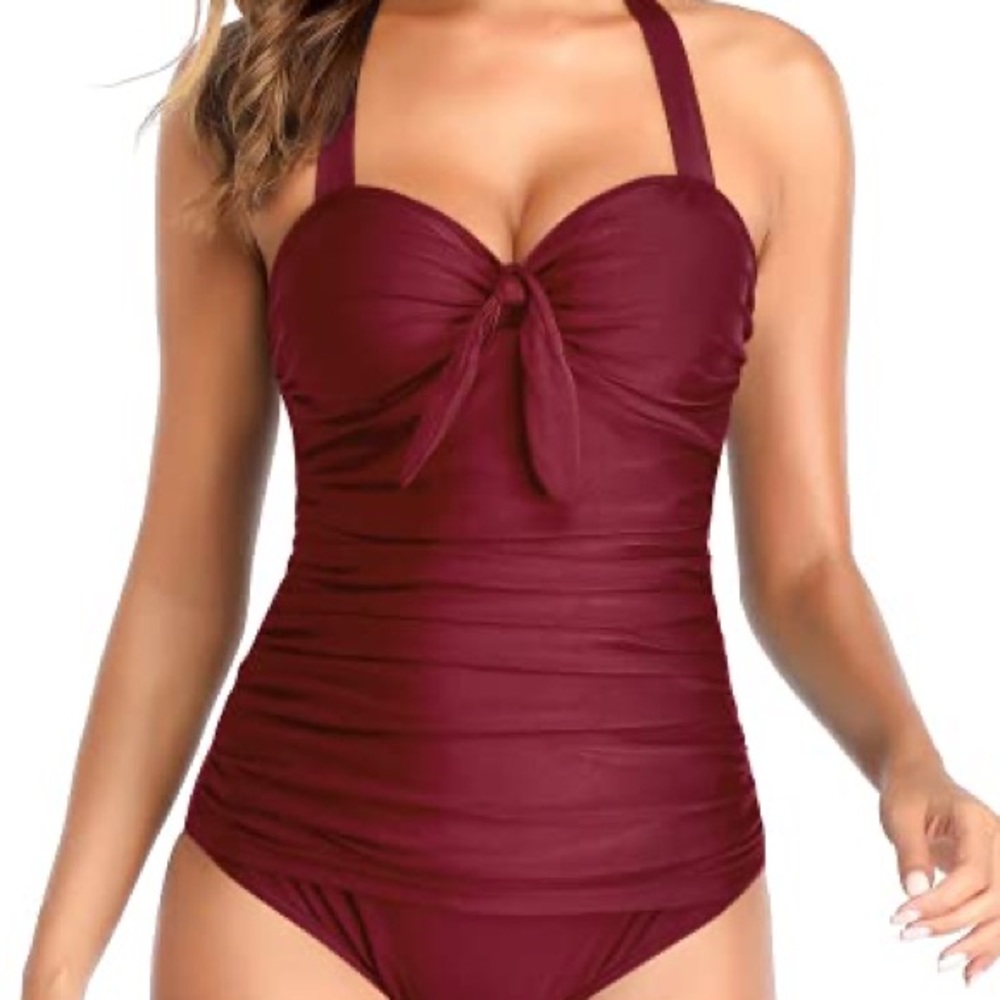 Tempt Me Backless Design Slimming One Piece Swimsuits-Maroon